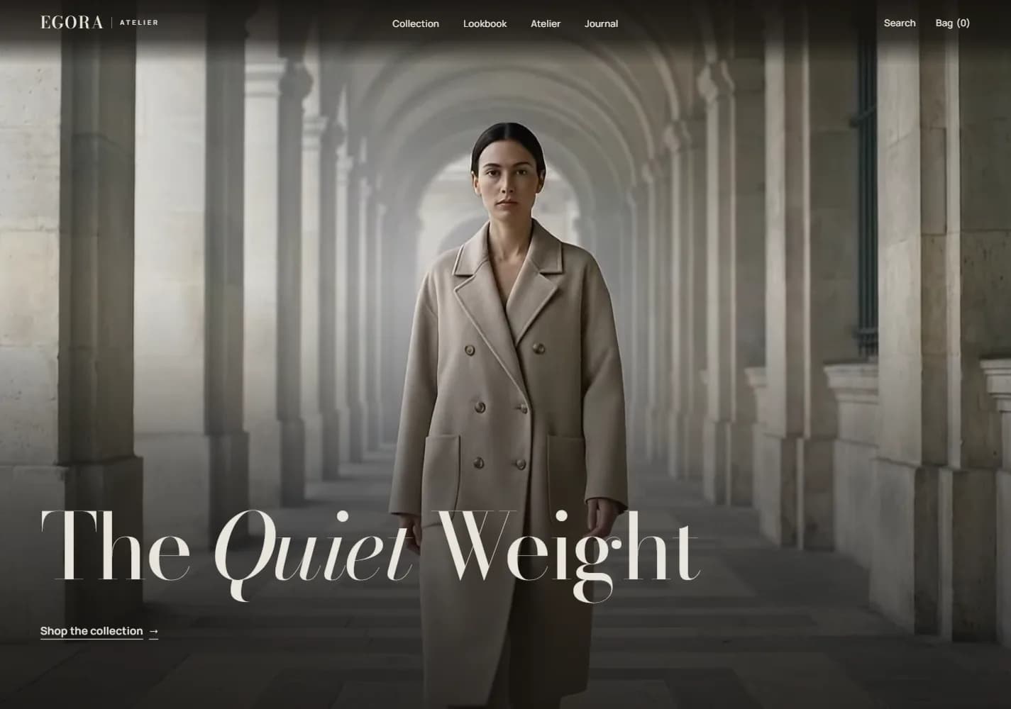 Editorial Fashion Store homepage screenshot