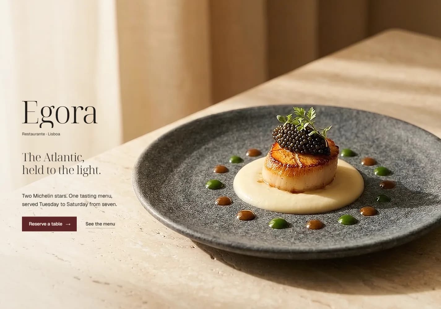 Fine Dining Restaurant homepage screenshot